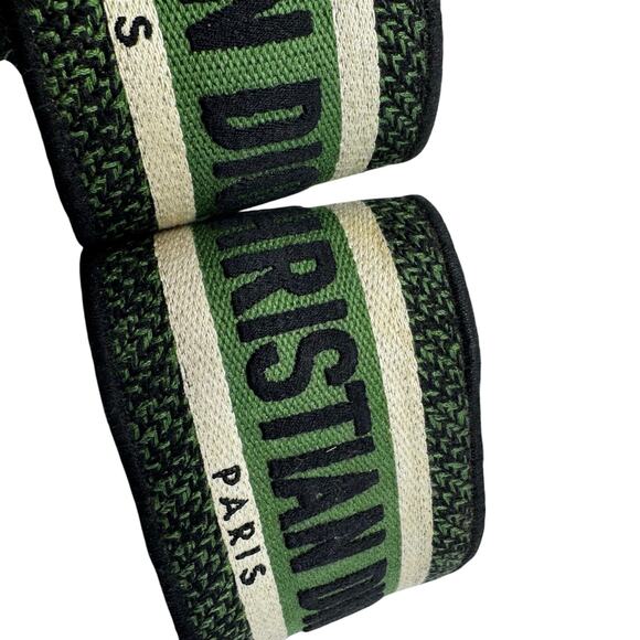 Christian Dior Dway Animals Print Embroidered Slides Green Black 38.5 Sandals - Picture 7 of 12